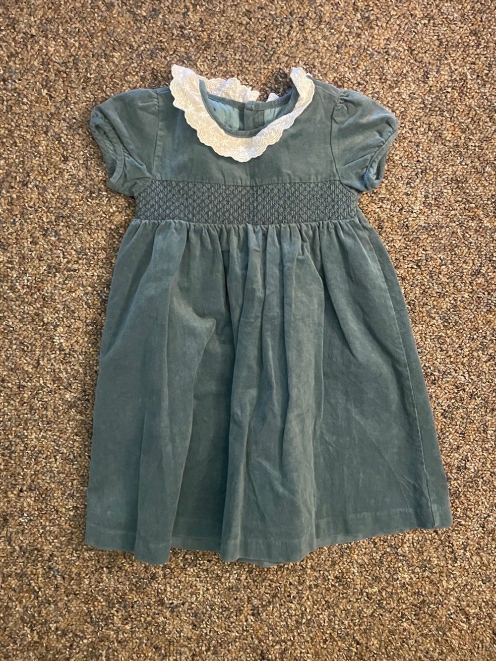 Edgehill Collection Navy Dress with White Lace Collar 4T
